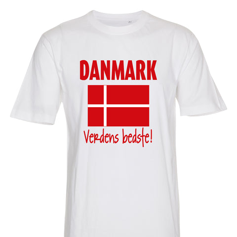 DANMARK - verdens bedste! T-shirt til ham eller hende hvid