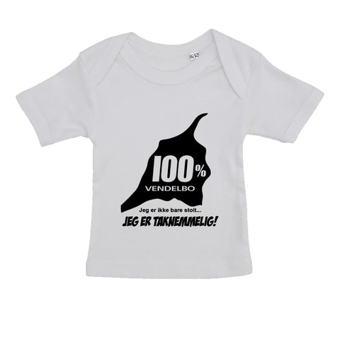100% Vendelbo Jeg er taknemmelig! Baby t-shirt 4 forskellige farver