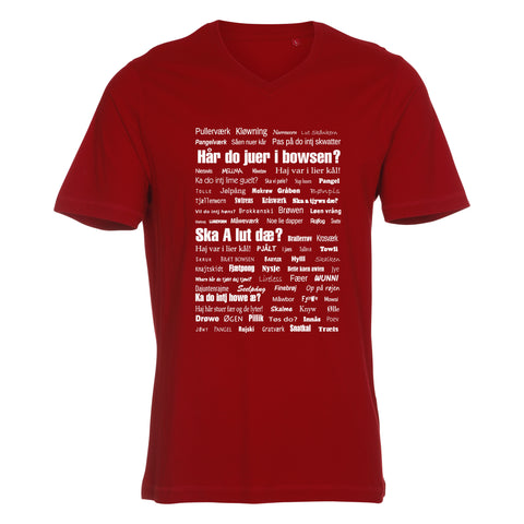 Vendelbomål t-shirt 1 Rød V-hals