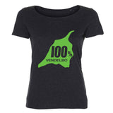 100% Vendelbo t-shirt grønt tryk i 12 FARVER Damemodel