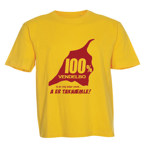 100% Vendelbo A er taknæmle!! T-shirt med rødt tryk