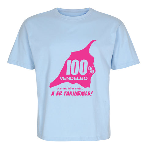 100% Vendelbo A er taknæmle!! T-shirt med pink tryk