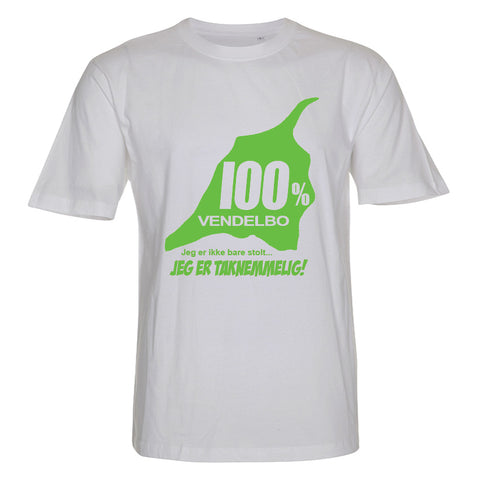 100% Vendelbo Jeg er taknemmelig! T-shirt med grønt tryk
