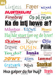 Vendelbomål plakater med oversættelser