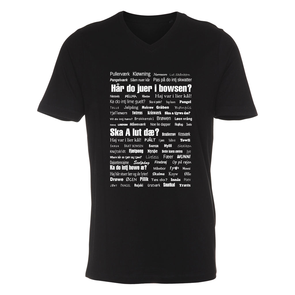 Vendelbomål t-shirt 1 Sort V-hals