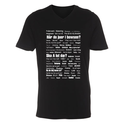 Vendelbomål t-shirt 1 Sort V-hals