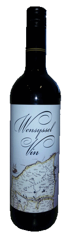 Rødvin med Wensyssel etiket
